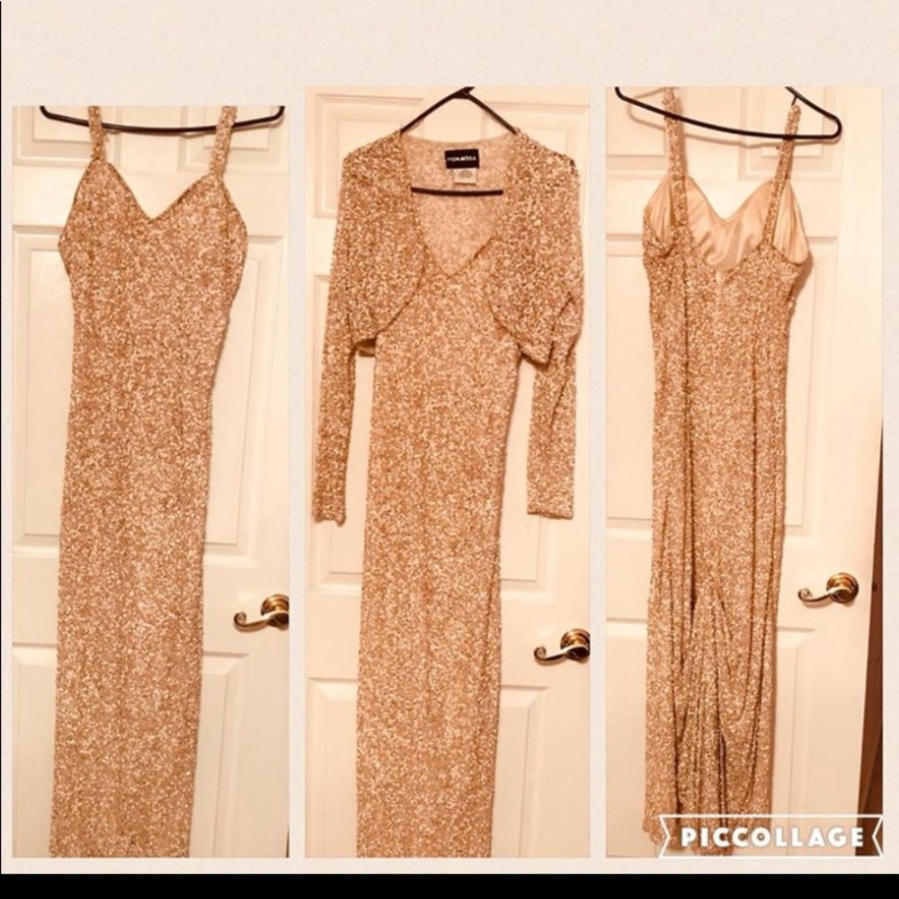 Formal Gold Sequins Dress w/ Jacket!